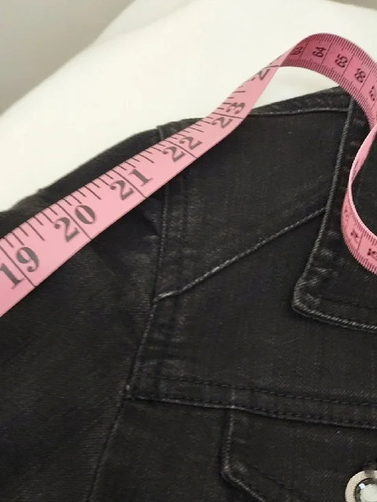 Chicos Platinum Denim Black Stretch Jacket Size 0 Rhinestone - Picture 7 of 8